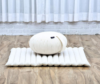 Meditation Cushion Set — Zafu & Roll-Up Zabuton with Kapok Fill