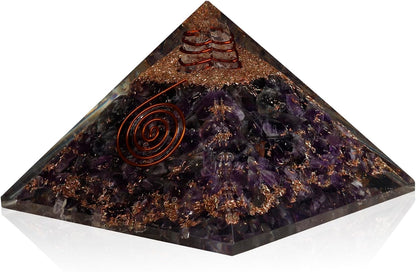 Amethyst Orgonite Pyramid — Violet Stillness | 75 mm Base