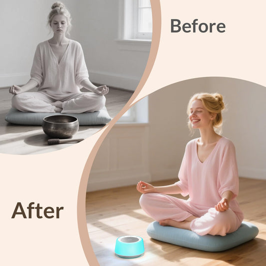 Tibetan Singing Bowls Sound Machine — 11 Healing Tones with Night Light & Timer