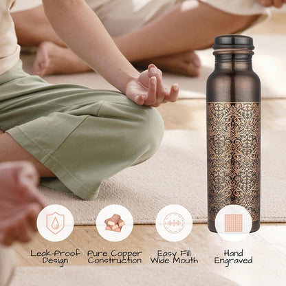 Copper Water Bottle — Antique Bloom | 32 oz