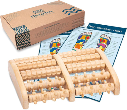 Wooden Foot Massage Roller — Grounded Comfort | Dual Foot