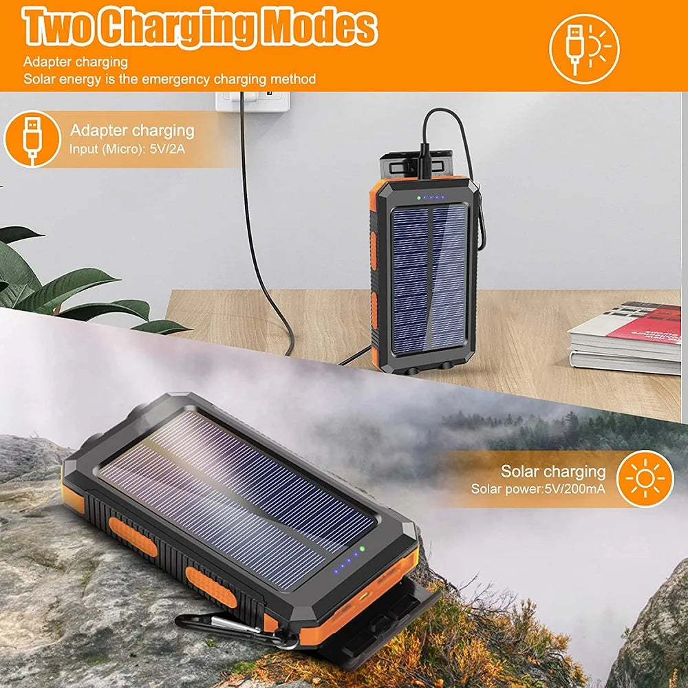 Solar Power Bank 80,000mAh – Ultra-High Capacity Portable Charger with LED Flashlight & Solar Charging