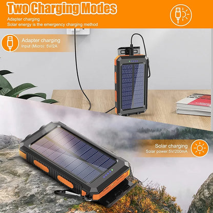 Solar Power Bank 80,000mAh – Ultra-High Capacity Portable Charger with LED Flashlight & Solar Charging
