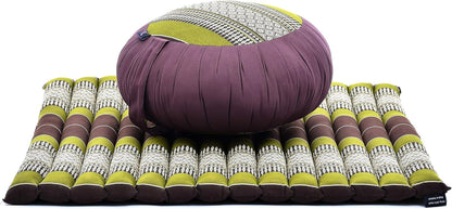 Meditation Cushion Set — Zafu & Roll-Up Zabuton with Kapok Fill