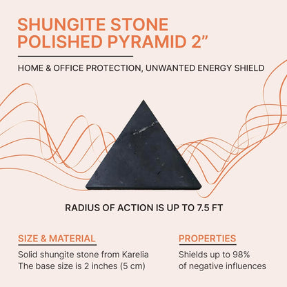 Shungite Protection Pyramid – 2" (5 cm)
