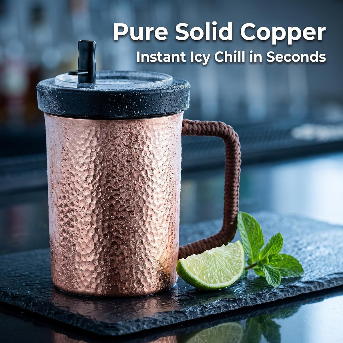 Copper Sipper Mug — Woven Pause | 26 oz