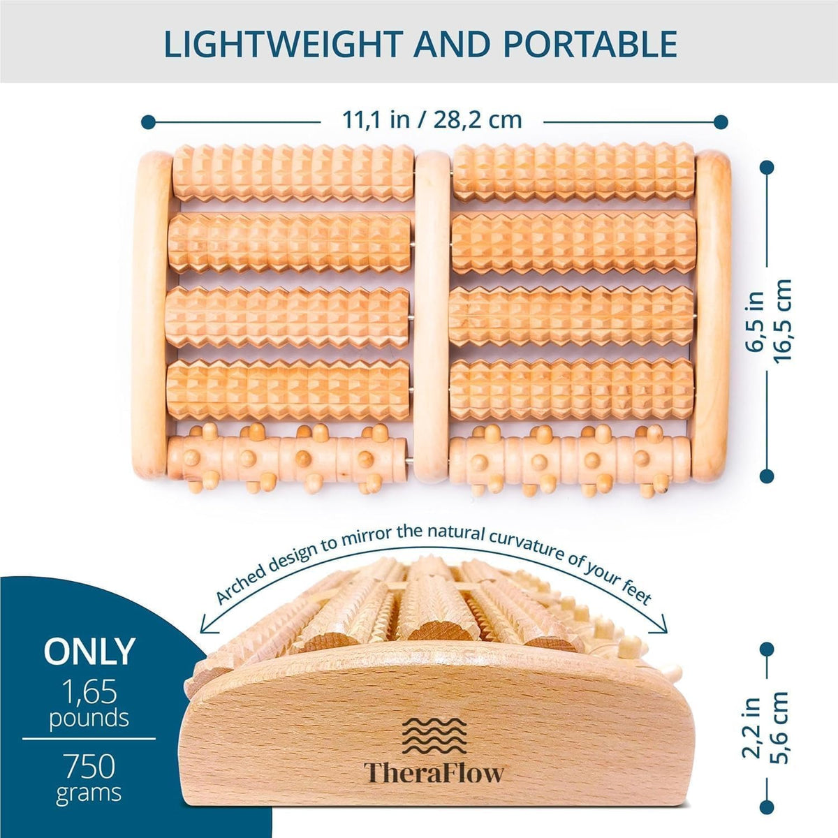 Wooden Foot Massage Roller — Grounded Comfort | Dual Foot