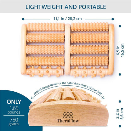 Wooden Foot Massage Roller — Grounded Comfort | Dual Foot