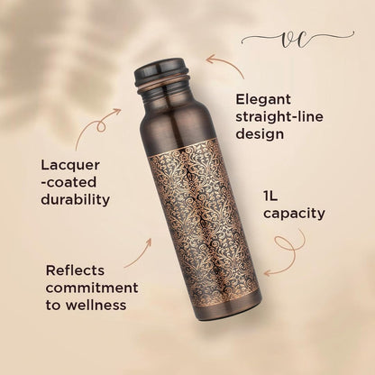 Copper Water Bottle — Antique Bloom | 32 oz
