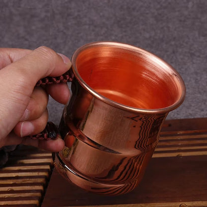 400Ml Pure Copper Beer Mug with Engraved Handle Water Tea Milk Cup Moscow Drinkware Tableware Mugs for Home Kitchen Bar Cups