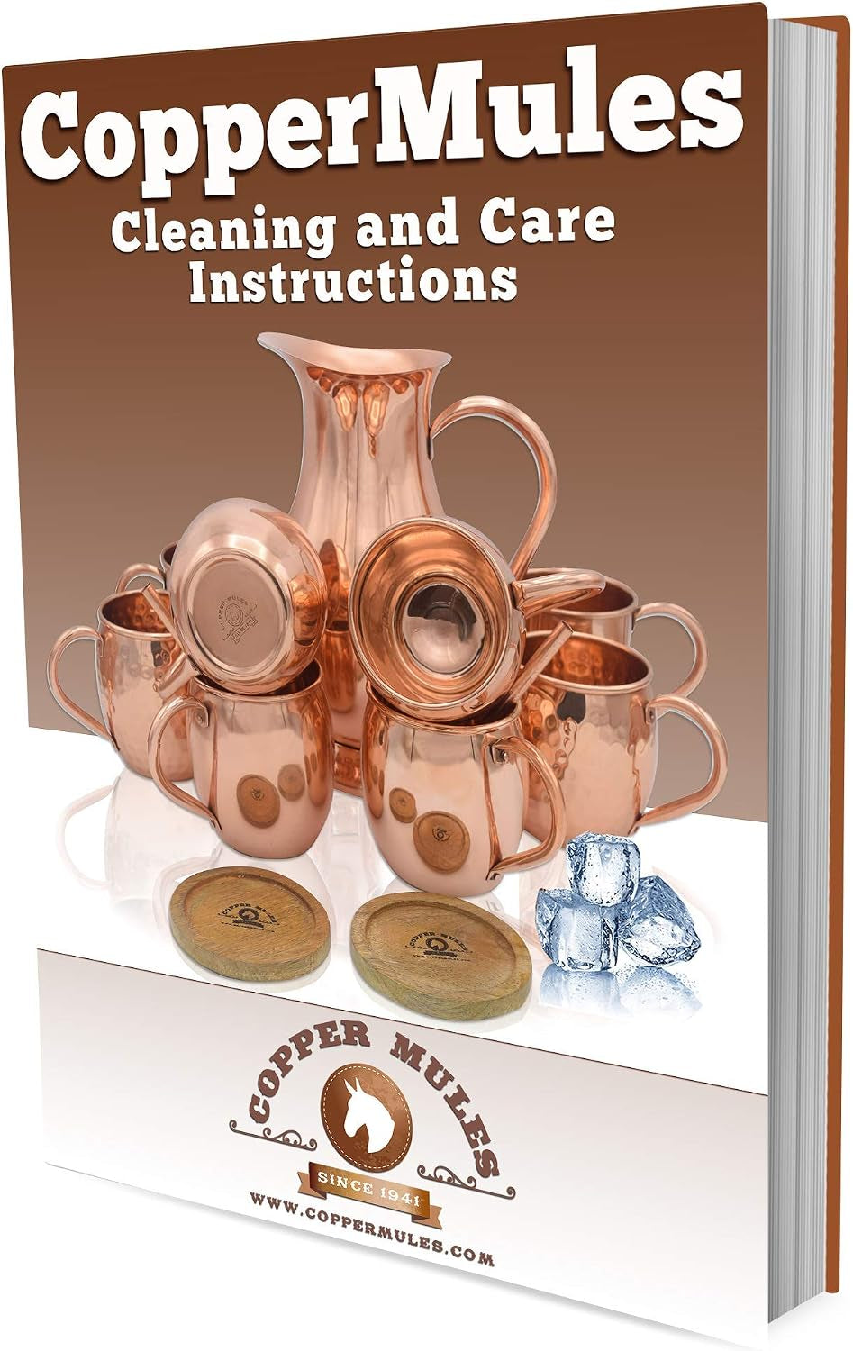 the Finest Handcrafted Copper Mug Unique Patented Design - Solid Brass Base and Handle - Holds 18Oz