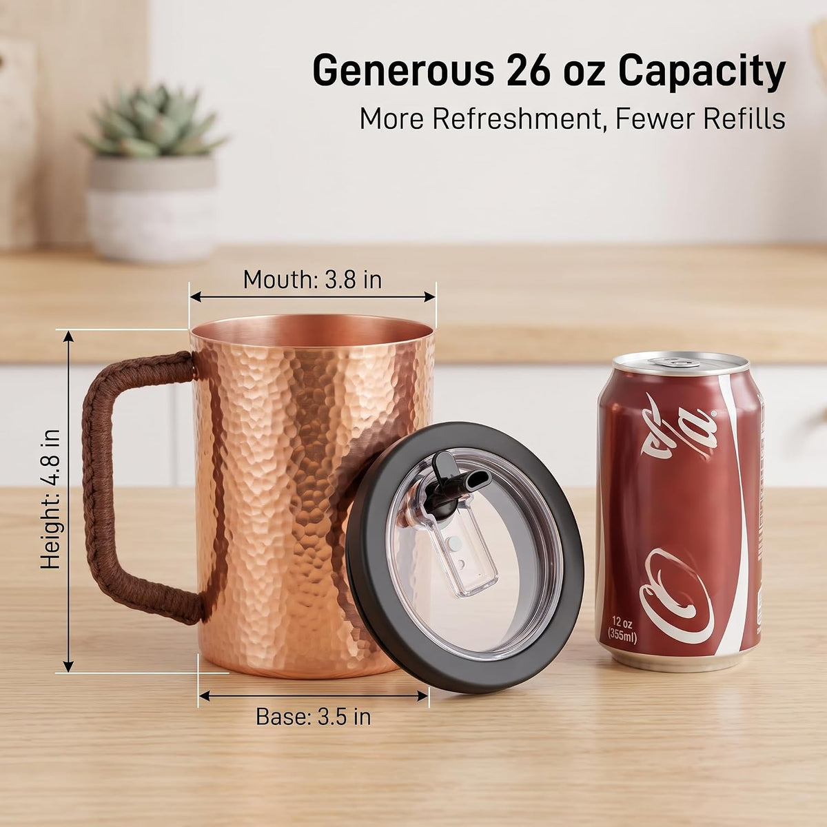 Copper Sipper Mug — Woven Pause | 26 oz