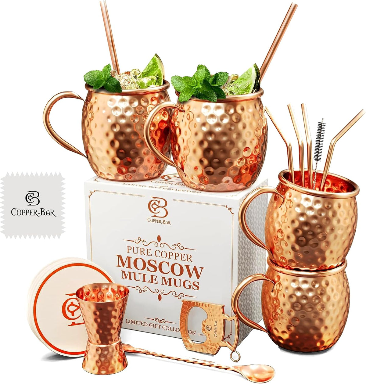 Copper Mug Gift Set — Gathered Warmth | 4 × 16 oz
