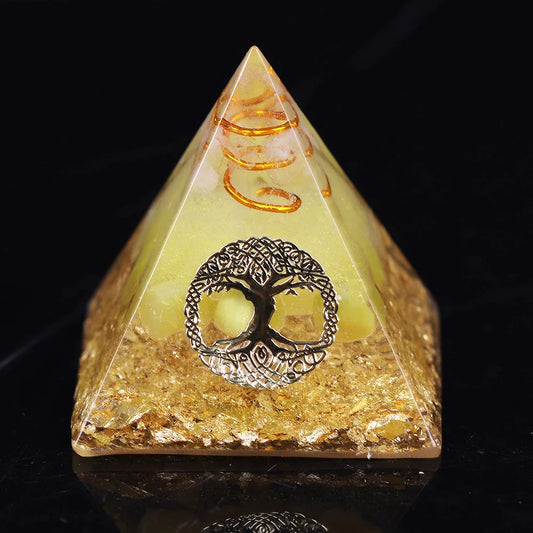 Tree of Life Orgonite Pyramid – Energy Converter for Wealth & Prosperity