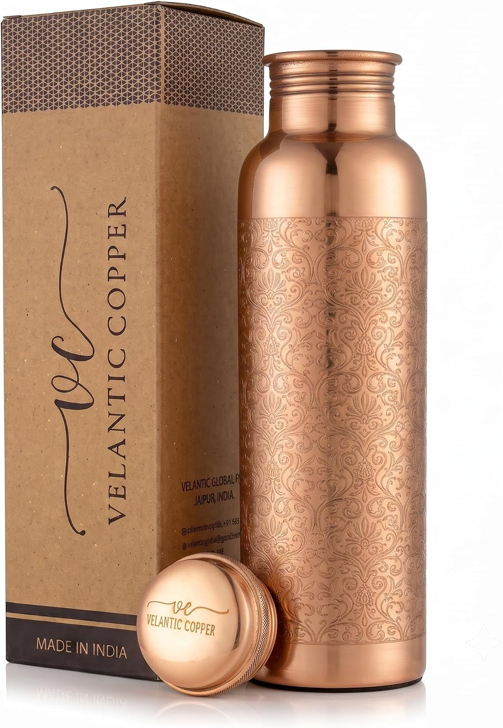 Copper Water Bottle — Antique Bloom | 32 oz