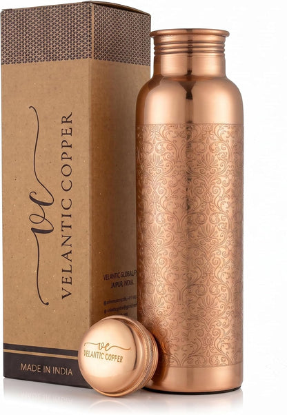 Copper Water Bottle — Antique Bloom | 32 oz