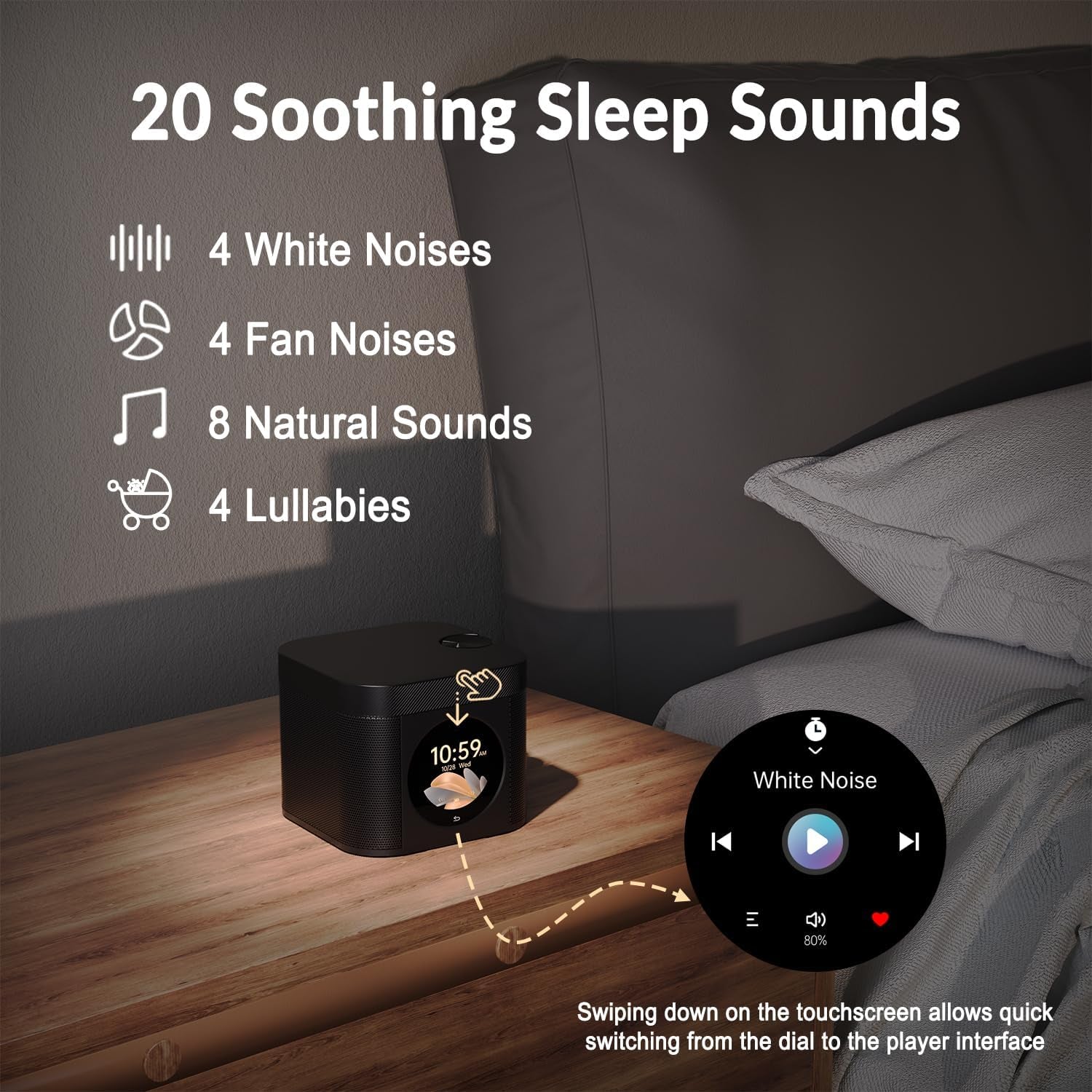Singing Bowl & Sleep Sound Machine — 19 Tibetan Bowl Sounds with Breathing Trainer & Sleep Therapy
