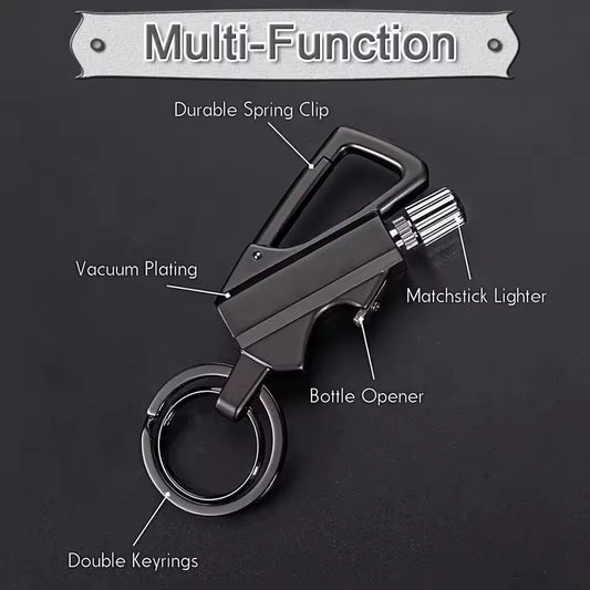 Kerosene Lighter Keychain – 3-in-1 Bottle Opener, Fire Starter & EDC Survival Tool