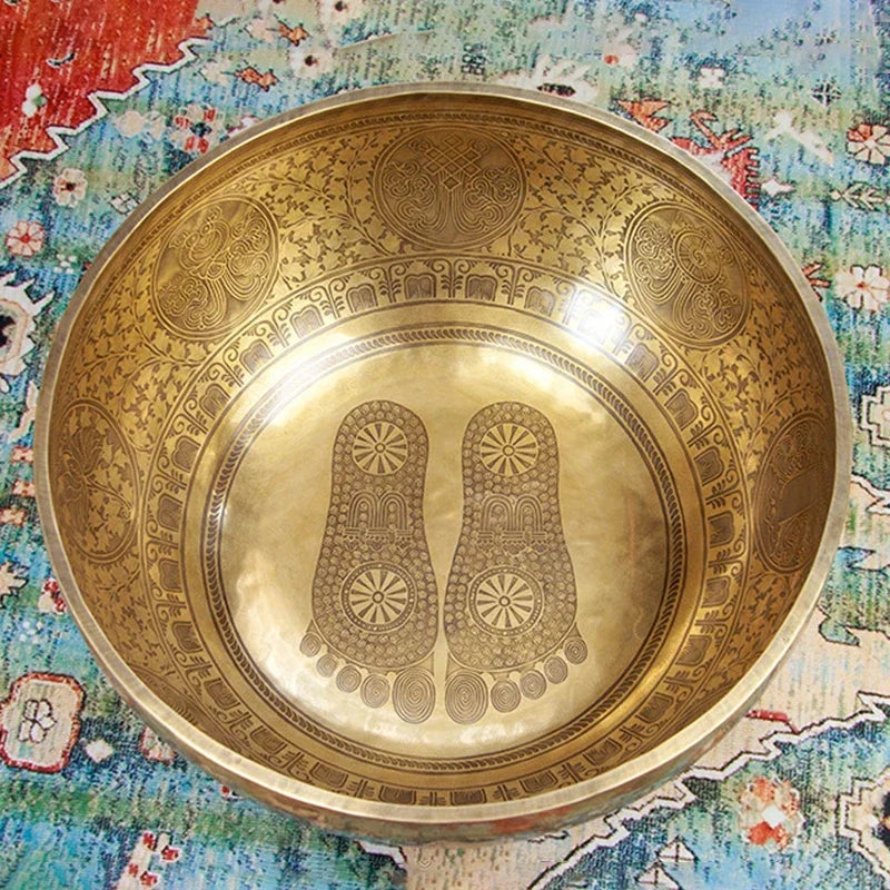 Sacred Foot Singing Bowl — Nepalese Handmade Brass Sound Vessel for Grounded Healing & Deep Vibrational Therapy