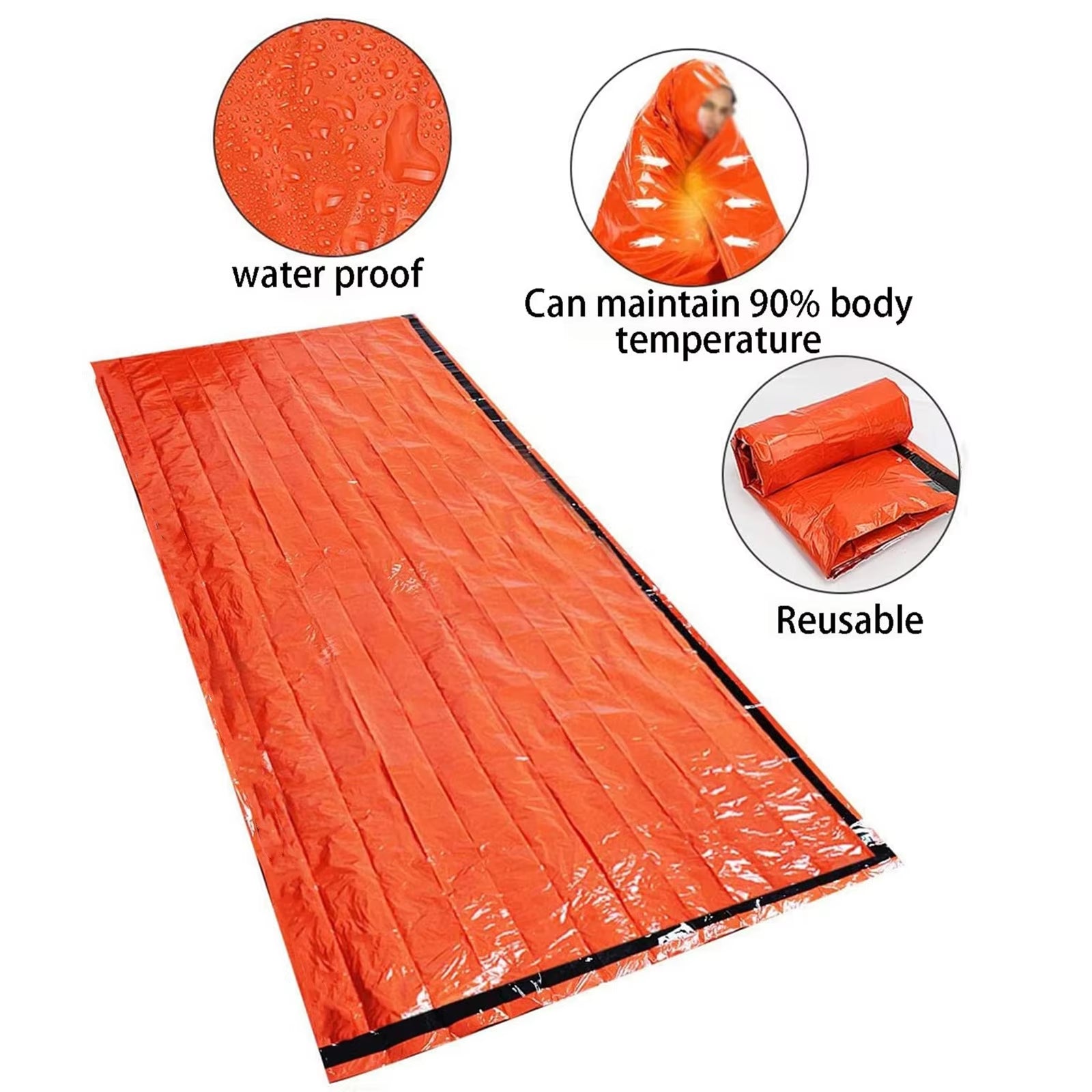 Emergency Survival Sleeping Bag — Waterproof Thermal Bivy Sack for Outdoor Rescue, Camping & Crisis Readiness