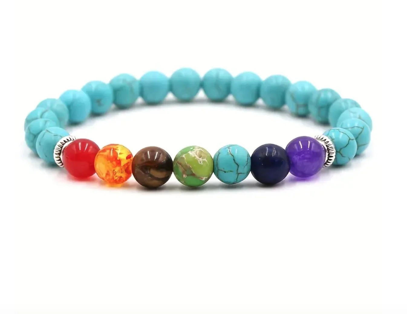 Unisex Chakra Pendant Necklace & Turquoise Energy Bracelet Set – Harness the Power of Balance & Healing