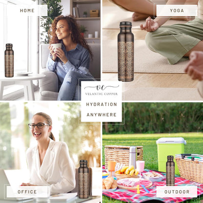 Copper Water Bottle — Antique Bloom | 32 oz