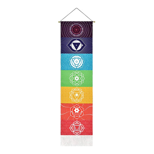 7 Chakras Mandala Tapestry - Yoga & Meditation Wall Art Banner for Home Decor