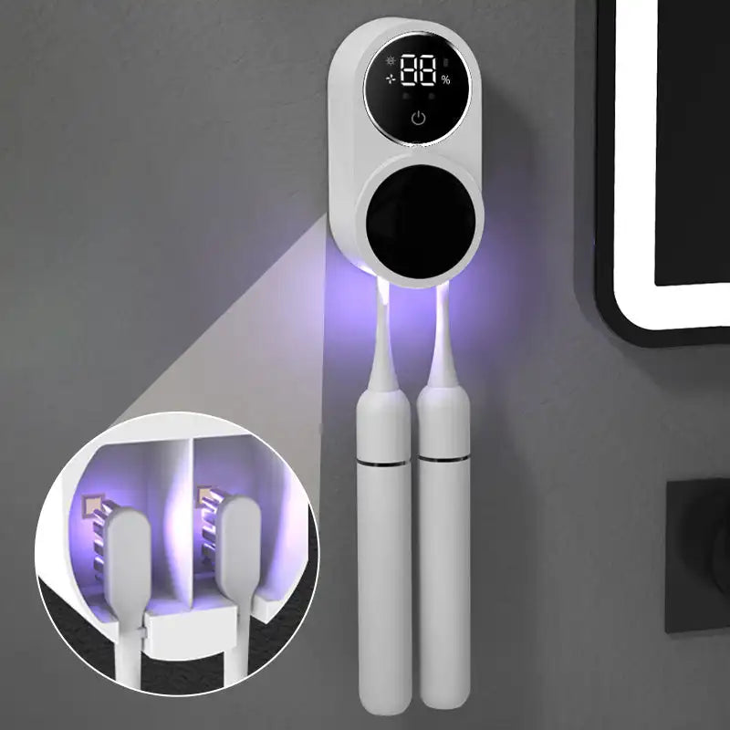 UV Toothbrush Sanitizer & Holder – Intelligent Sensor-Activated Sterilizer with Digital Display