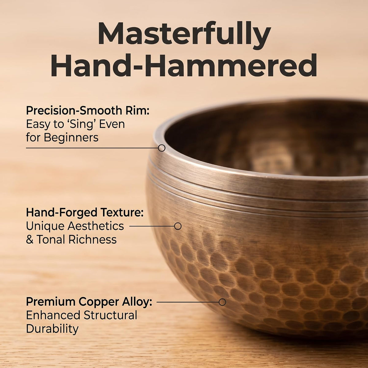Singing Bowl & Tingsha Set — Copper Chime | 3.6 Inch