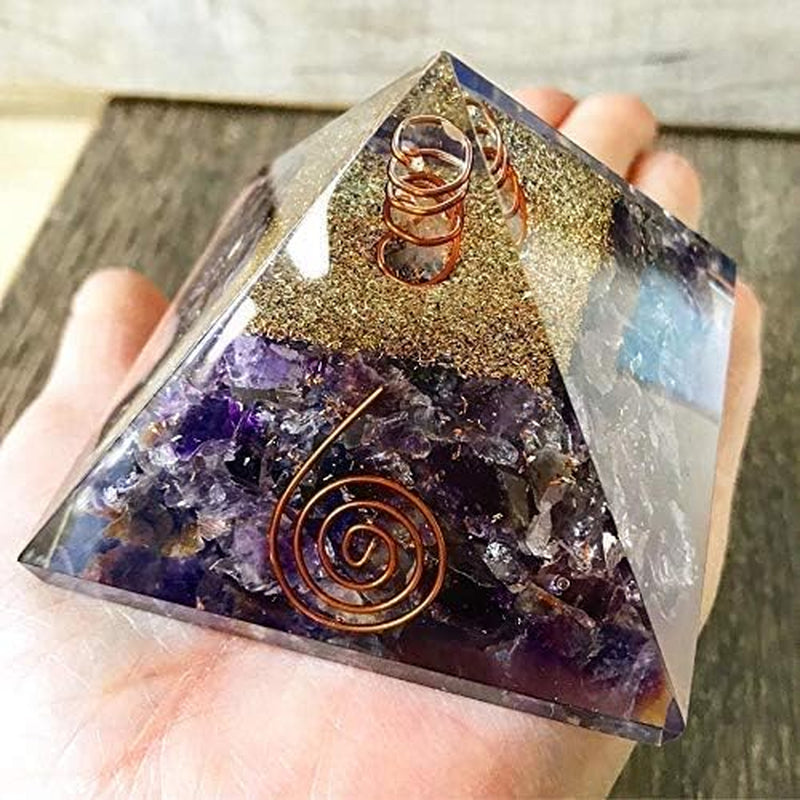 Amethyst Orgonite Pyramid — Violet Stillness | 75 mm Base