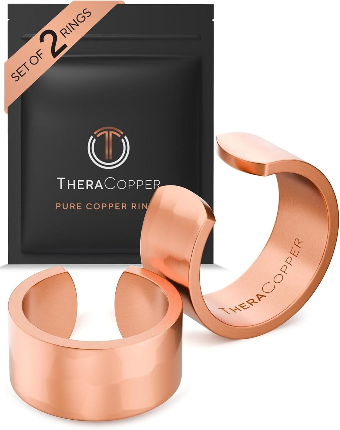 Pure Copper Adjustable Rings — Set of 2
