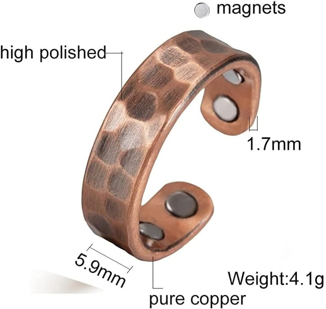 Pure Copper Hammered Energy Ring