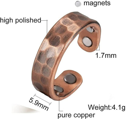Pure Copper Hammered Energy Ring