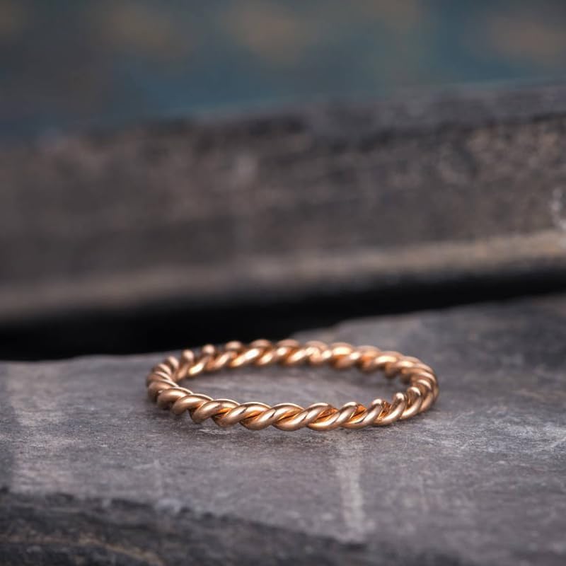 Pure Copper Tensor Ring — Twisted Design