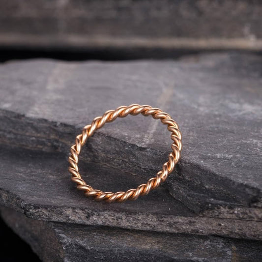 Pure Copper Tensor Ring — Twisted Design
