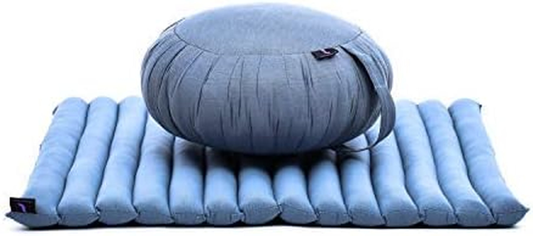 Meditation Cushion Set — Zafu & Roll-Up Zabuton with Kapok Fill