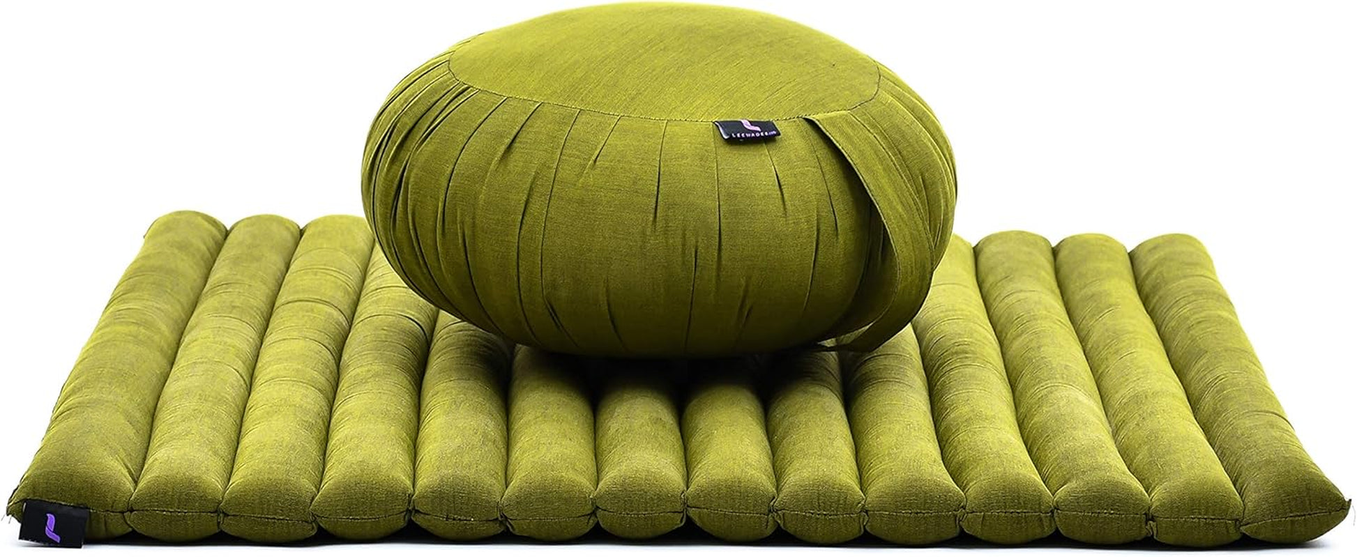 Meditation Cushion Set — Zafu & Roll-Up Zabuton with Kapok Fill
