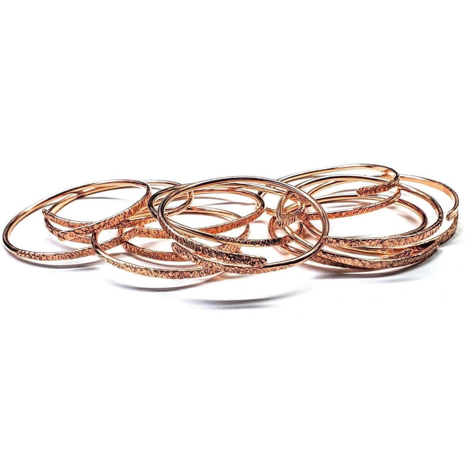 Adjustable Hammered Copper Overlap Bangle – Unisex Artisan Elegance