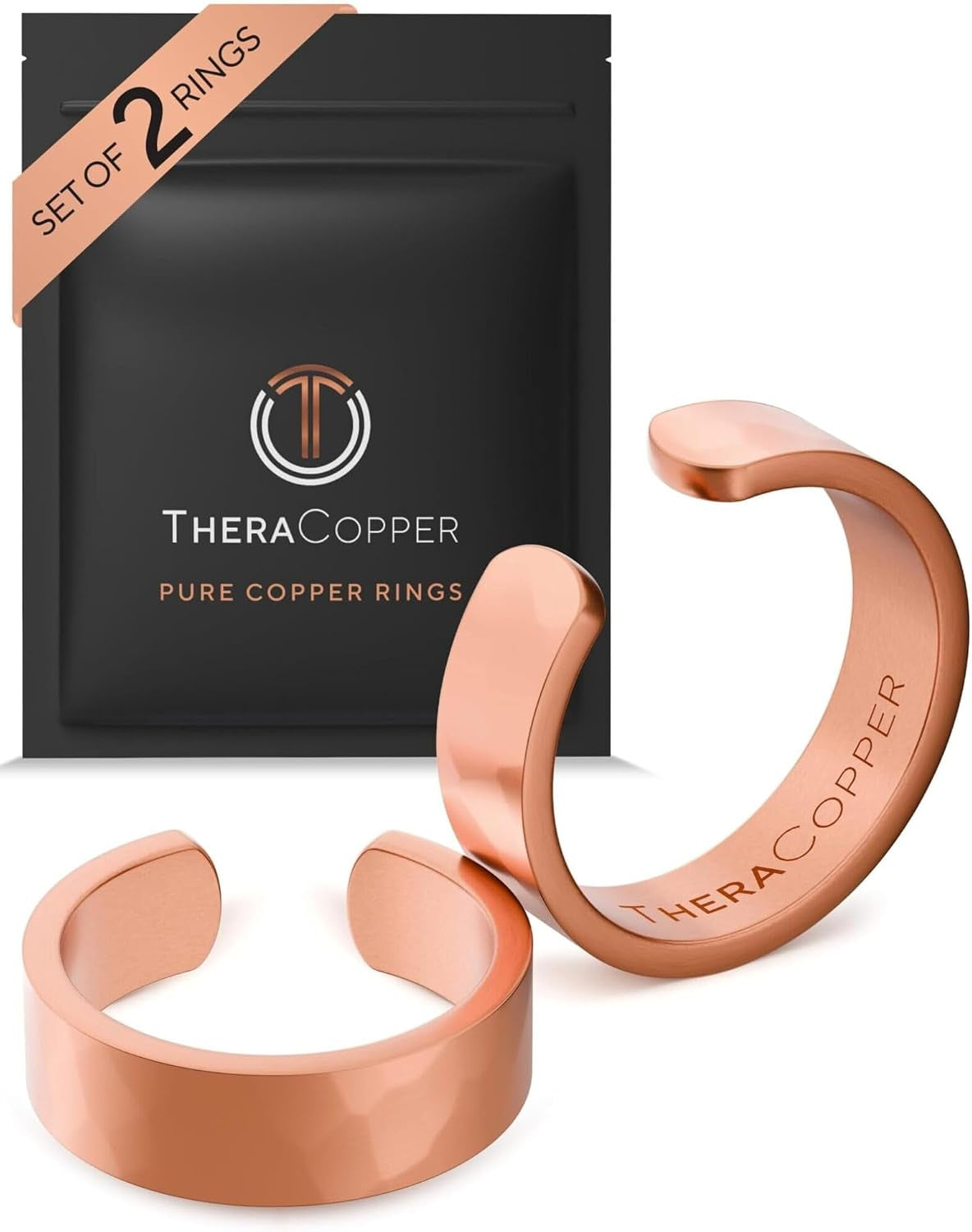 Pure Copper Adjustable Rings — Set of 2