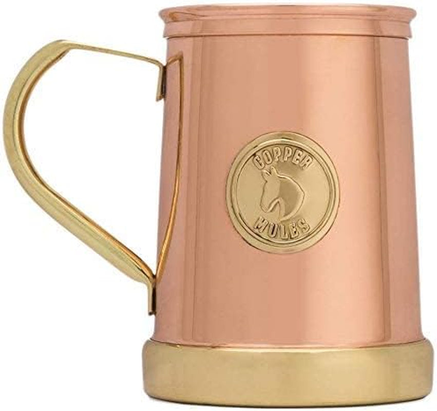 the Finest Handcrafted Copper Mug Unique Patented Design - Solid Brass Base and Handle - Holds 18Oz