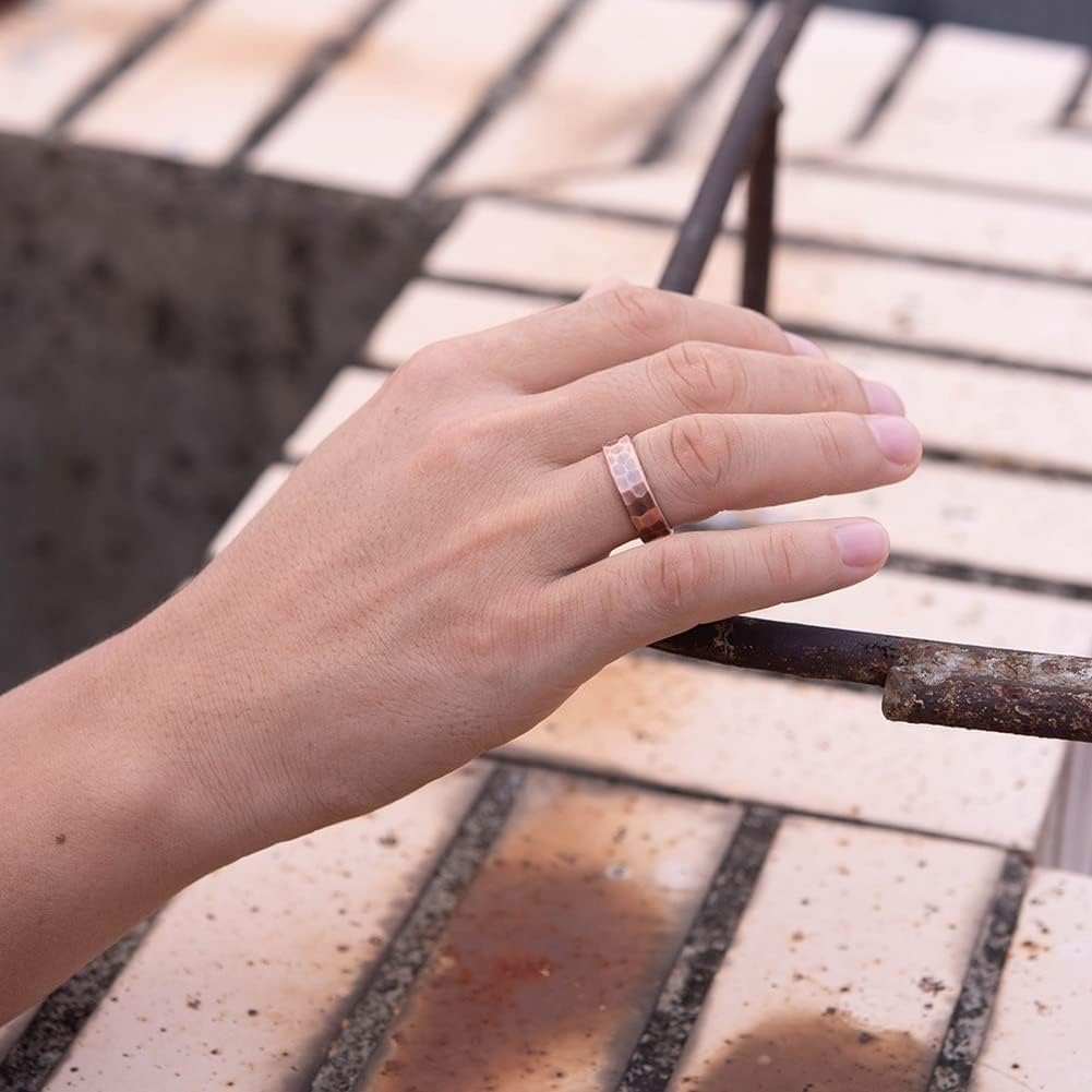 Pure Copper Hammered Energy Ring