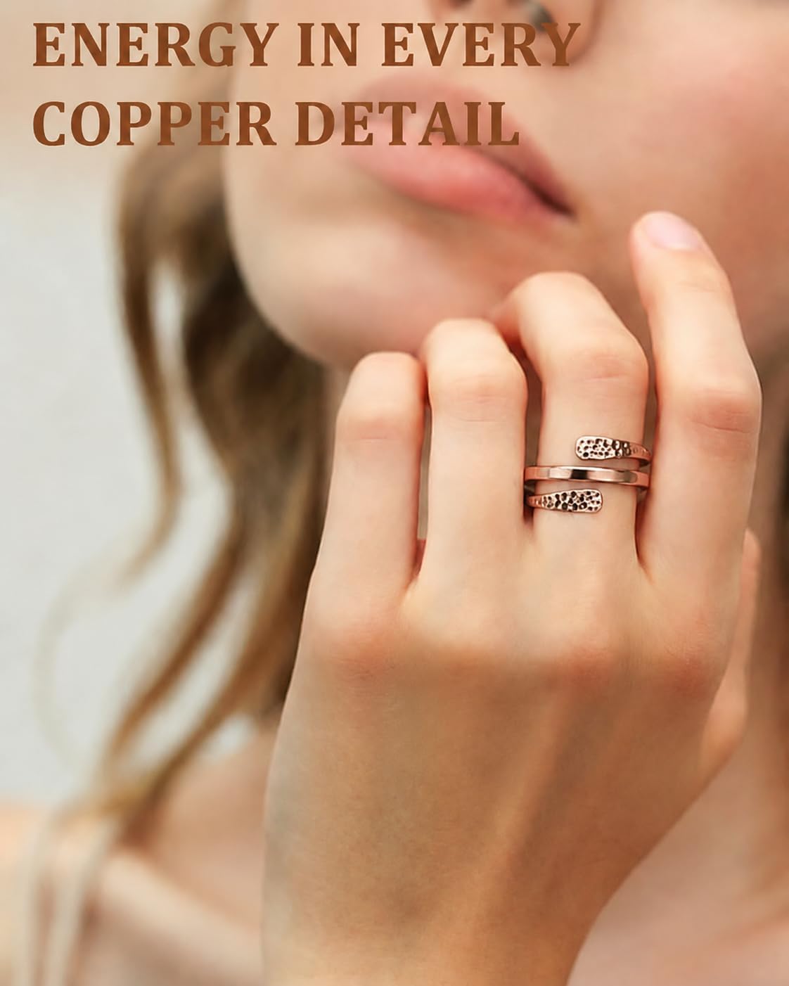 Pure Copper Adjustable Rings — Set of 2