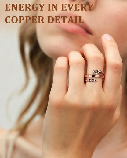 Pure Copper Adjustable Rings — Set of 2