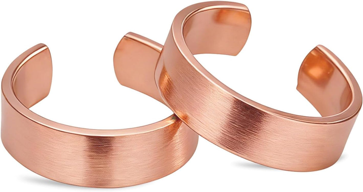 Pure Copper Tibetan-Style Rings — Set of 2