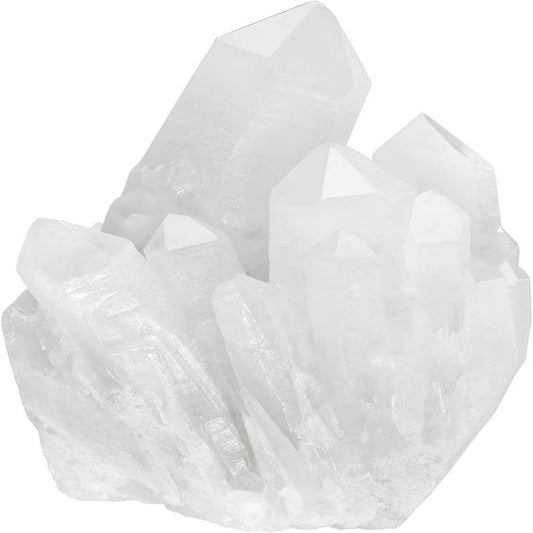 Healing Clear Quartz Crystal Cluster Geode – Natural Titanium Coated Druzy Mineral