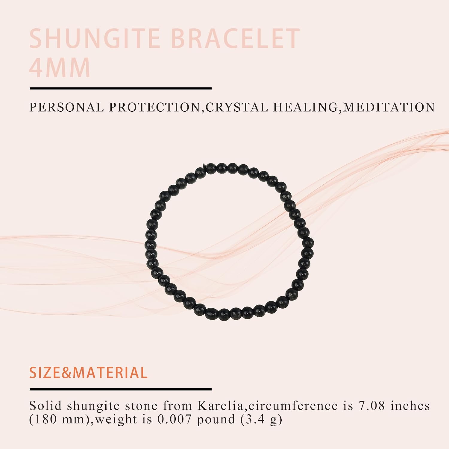 Handcrafted Shungite Bead Bracelet