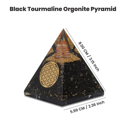 Black Tourmaline Orgonite Pyramid & Pendant Set – Energy Cleansing & Protection