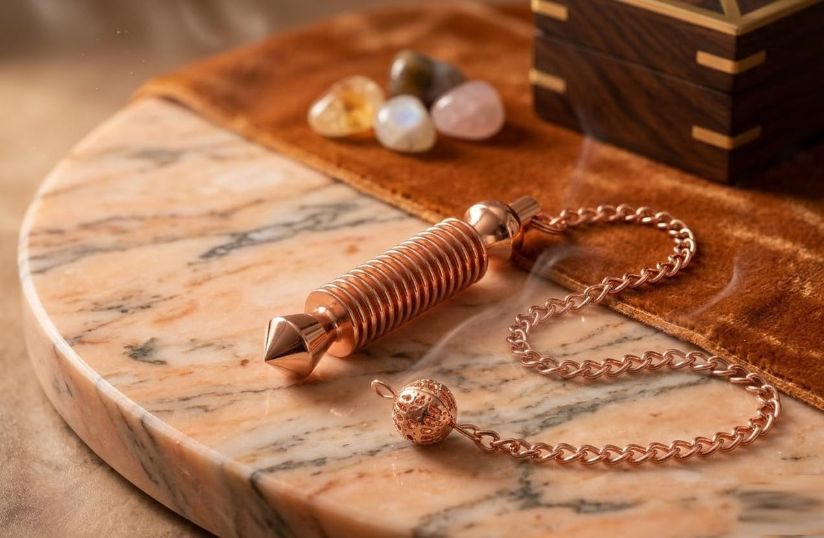 Copper 16-Ring Cone Pendulum — Dowsing & Meditation