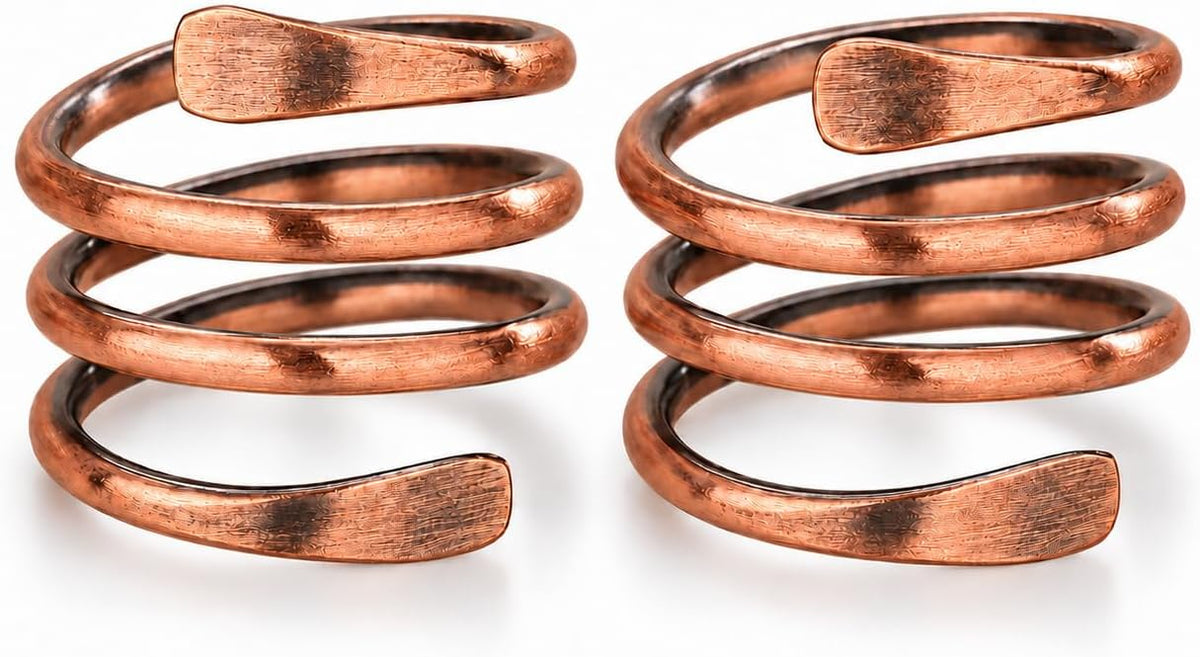 Pure Copper Adjustable Rings — Set of 2