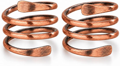 Pure Copper Adjustable Rings — Set of 2